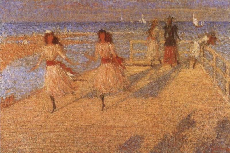 Philip Wilson Steer Girls Running China oil painting art